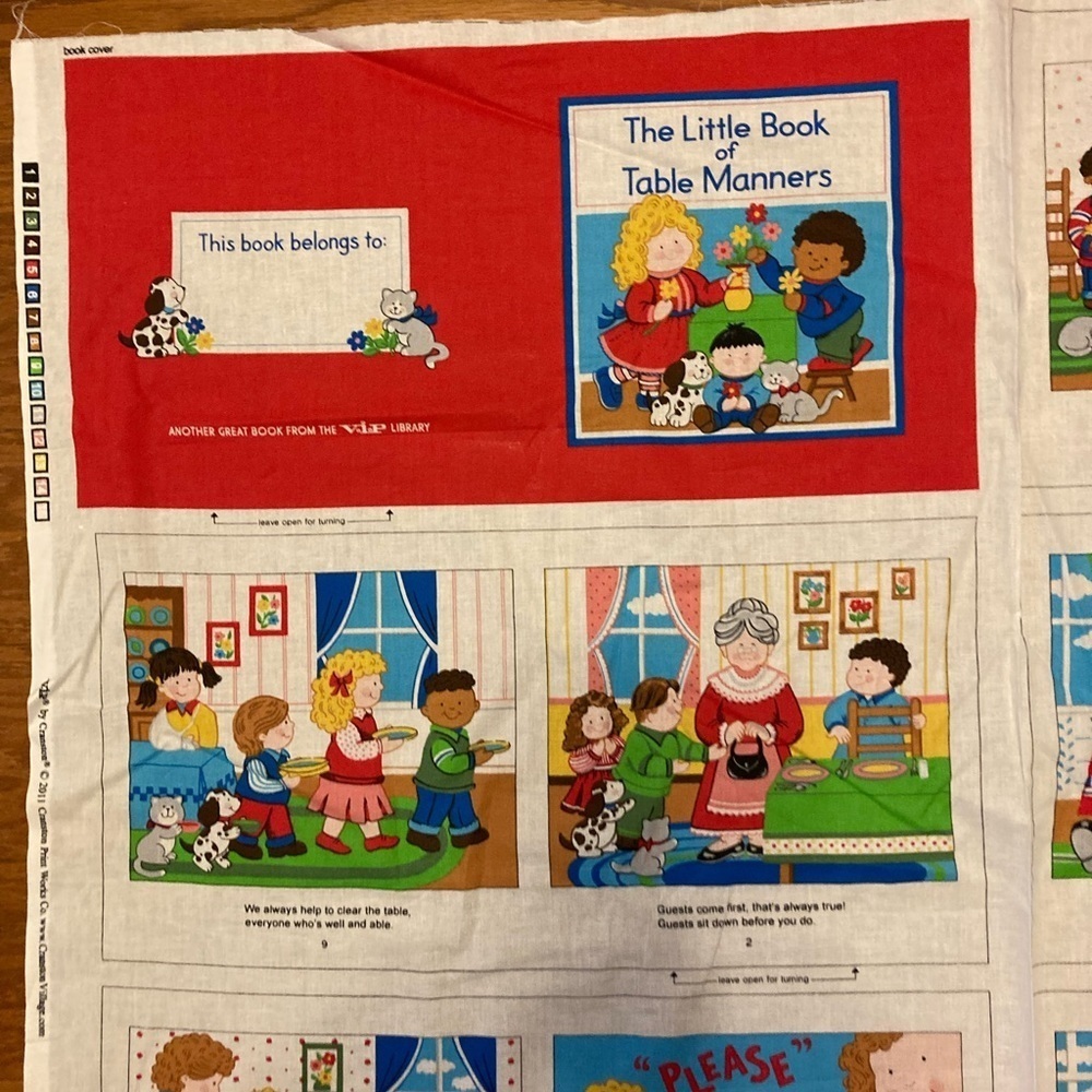 Material for Little Book of Table Manners Cloth Book Craft project sew - Picture 2 of 6